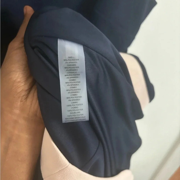 Vince Camuto Colorblock Sheath Dress Sleeveless Navy Pink Trim Work Office - Picture 7 of 8